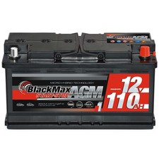 Autobatterie Start-Stop AGM 12V 110Ah BlackMax VRLA Batterie 105Ah Kofferraum