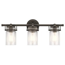 Kichler 45689OZ Brinley 3 Light 24" Wide Bathroom Vanity Light, Olde Bronze