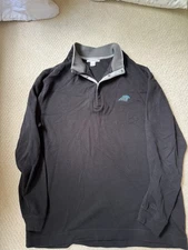 Cutter and Buck XXL Carolina Panthers NFL Men's Long Sleeve Polo Shirt Black