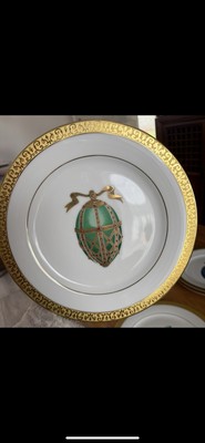 Faberge Ei Limoges Royal Gallery Gold Buffet Teller Set 6''
