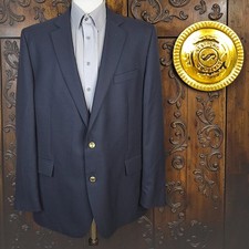 Stafford Wool Blazer Mens 48L Navy with Gold Buttons