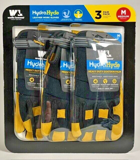 Wells Lamont Men's HydraHyde 3PACK Leather Gloves CHOOSE SIZE eBay