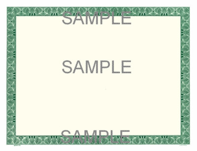 Goes 342 Certificate - 100 SHEETS
