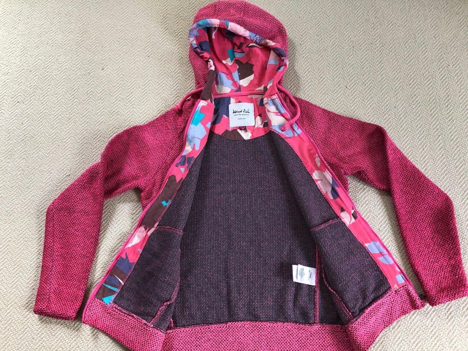 Weird Fish Hot Pink UK12 US8 Chicoa Classic Macaroni Hoodie/jacket image 6