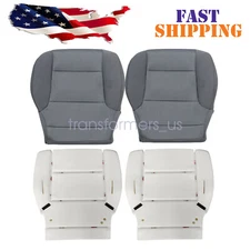 Driver / Passenger Bottom Seat Cover Cloth Gray / Foam For 14-19 Chevy Silverado