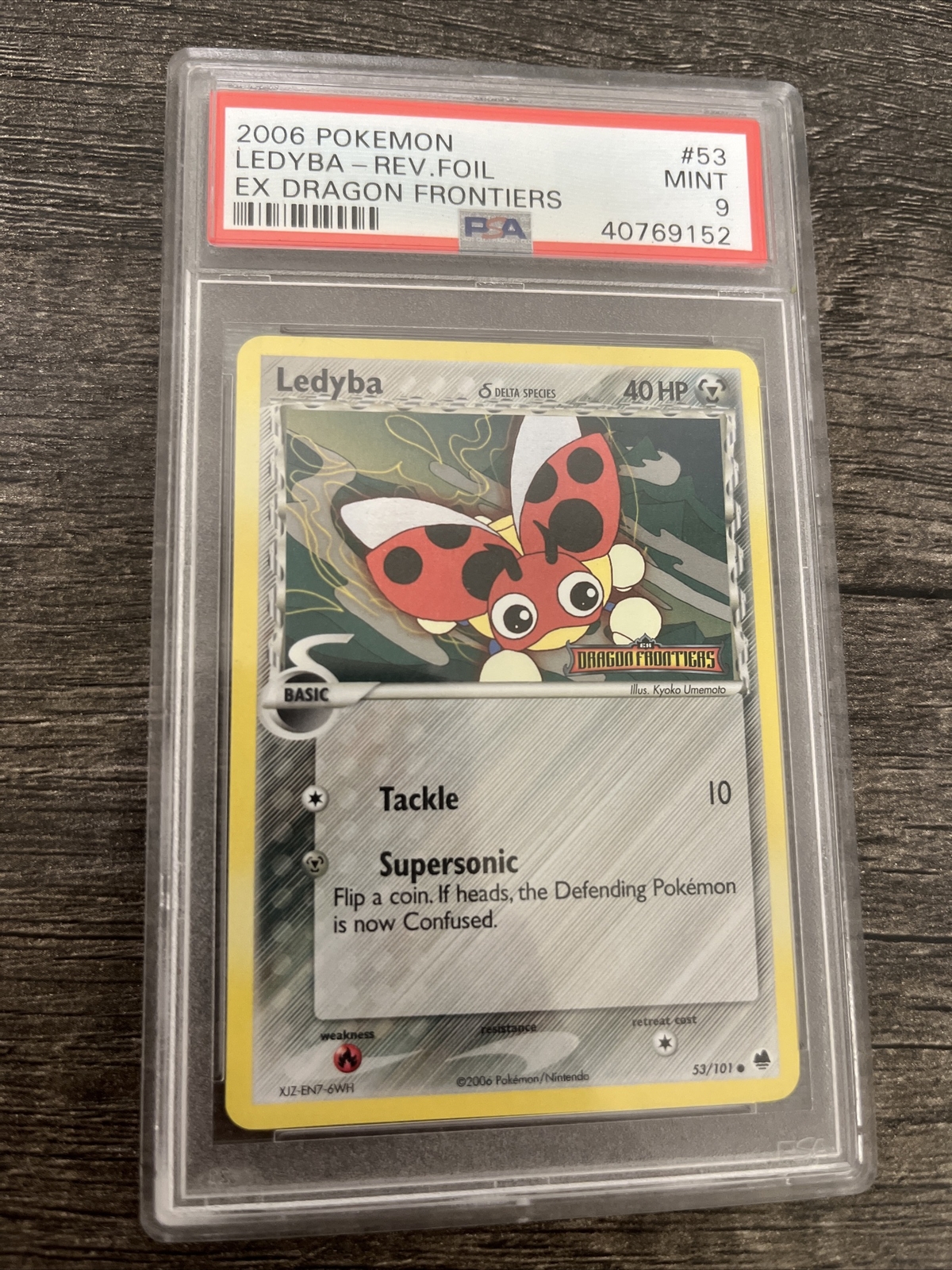 2006 Pokemon Ex Dragon Frontiers #53 Ledyba - Reverse Foil PSA 9 MINT