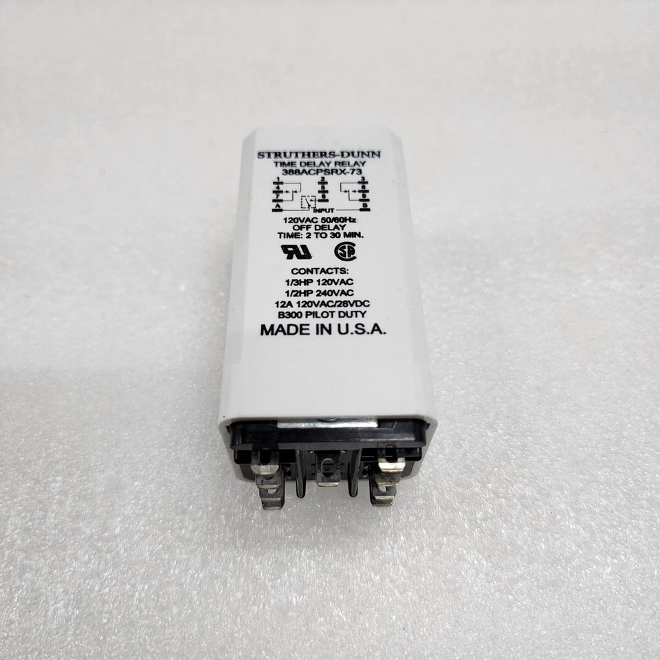 STRUTHERS-DUNN 388ACPSRX-73 OFF TIME DELAY RELAY 120VAC 2-30M - Image 4 of 4