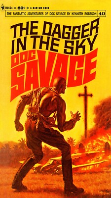 Paperback Cover Poster - DOC SAVAGE -The Dagger In The Sky (1969) Poster 14''x24''
