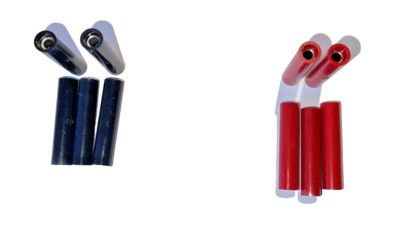 10er Set - Hirschmann Kupplung KD 10 4mm 5x rot, 5x schwarz, original
