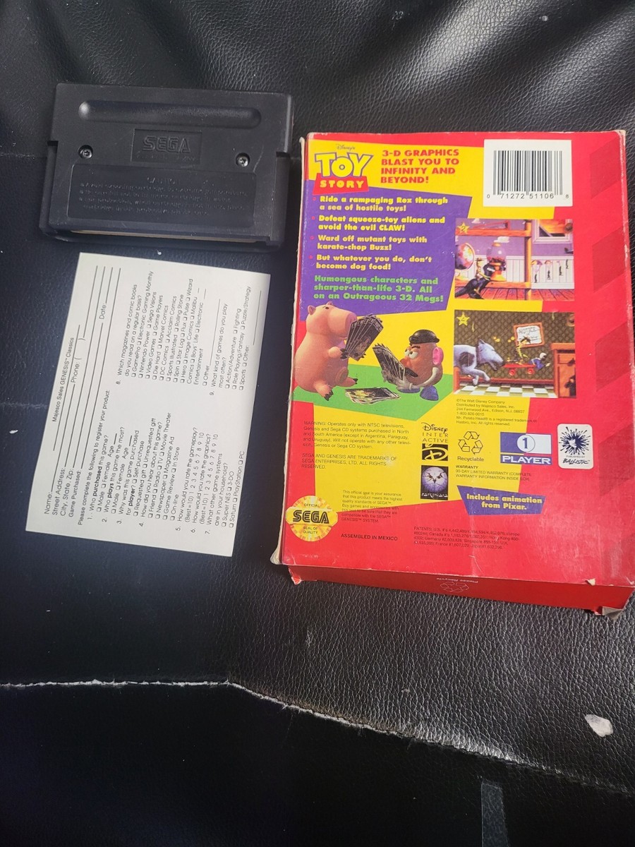 Sega Genesis - Disney's Toy Story / NO MANUAL Video Game