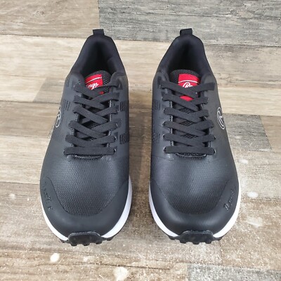 Rawlings League Turf Mens Shoes Sz 7.5 D Black White Lace-Up