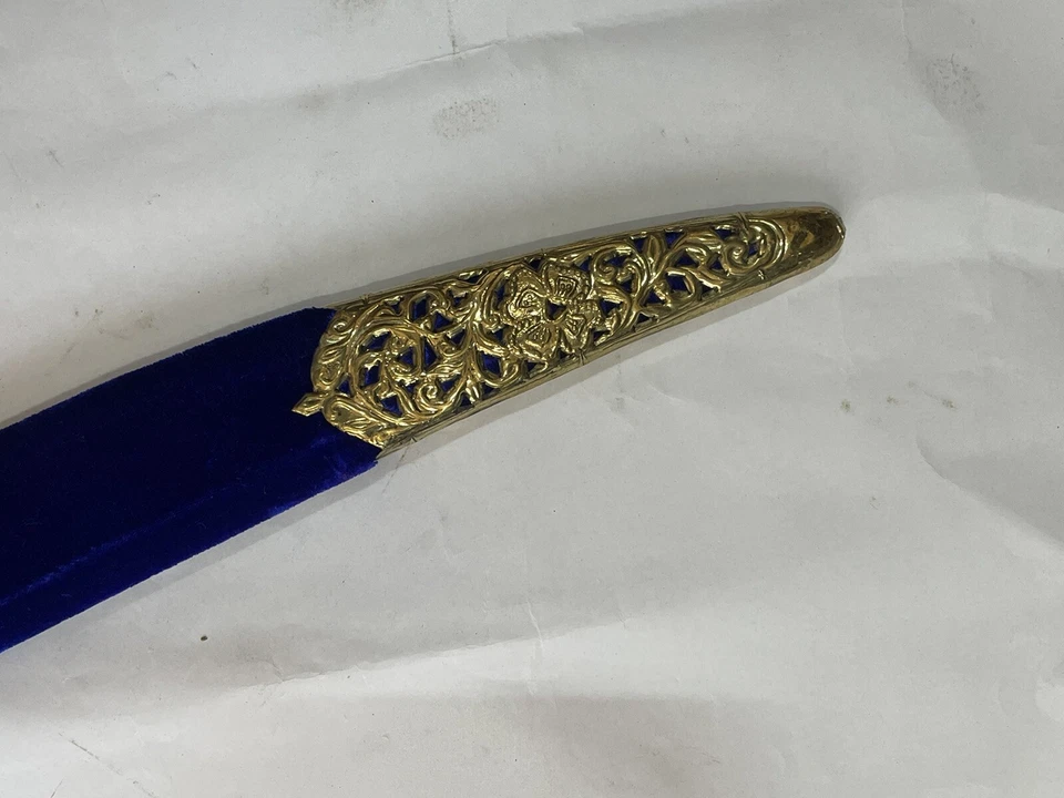 готовый к бою индийский талвар/меч лев стиль латунная рукоять синий чехол 38 дюймов - Изображение 4 из 4