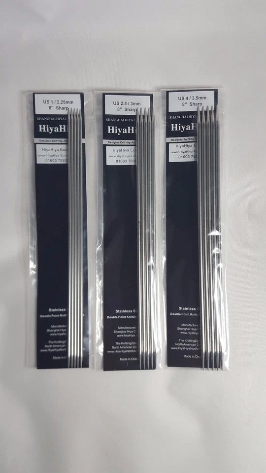 HiyaHiya Acero Inoxidable Punta Doble Agujas, Varios Tamaños, 20 CM - Imagen 2 de 4