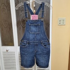 GapKids Cutoff Shortalls Overall Shorts Denim Heart Lining- Size XXL