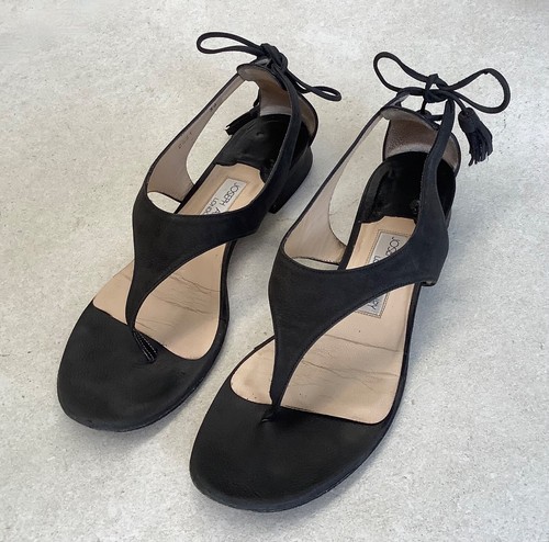 Vintage Joseph Azagury Women's Black Suede Thong Sandals Size UK 5 - Picture 2 of 12