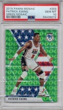 2019 PANINI MOSAIC GREEN PRIZM PATRICK EWING USA NBA HOF #253 SP PSA 10 GEM MINT