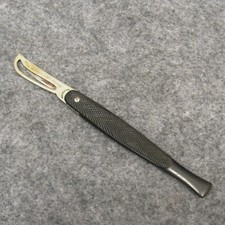 Star Safety Corn Razor Knife Black Checkered Bakelite Handle Kampfe Bros NY 5.5"