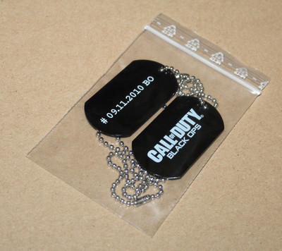 COD Call of Duty Black OPS promo Dog Tags PlayStation 3 Xbox 360