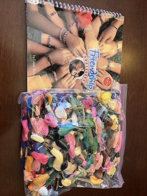 Lot of 119 Embroidery Threads Floss Skeins J & P Coats Loops Threads With Book