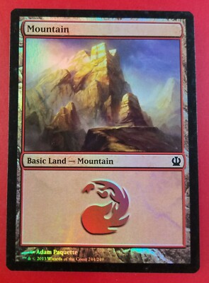1x Mountain | FOIL 244/249 | Theros | MTG Magic Cards