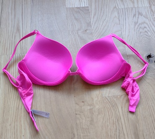 Sujetador Victoria's Secret 34C rosa contorneado push up inmersión acolchada UW excelente estado - Imagen 2 de 3