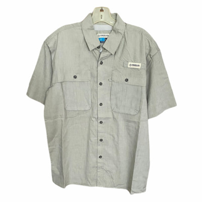 Magellan Outdoors Shirt Men's Gray Fish Gear Short Sleeve Relaxed Fit Small NWT