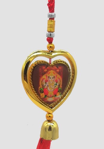 Indian traditional Ganesh and Laxmi MATA Hanging Car Dashboard 33 x 5 cm