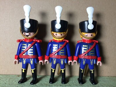 3 Hussards Playmobil Customisés Série N6 - Occasion, Figurines En Plastique - Parfait Pour Diorama Ou Collection