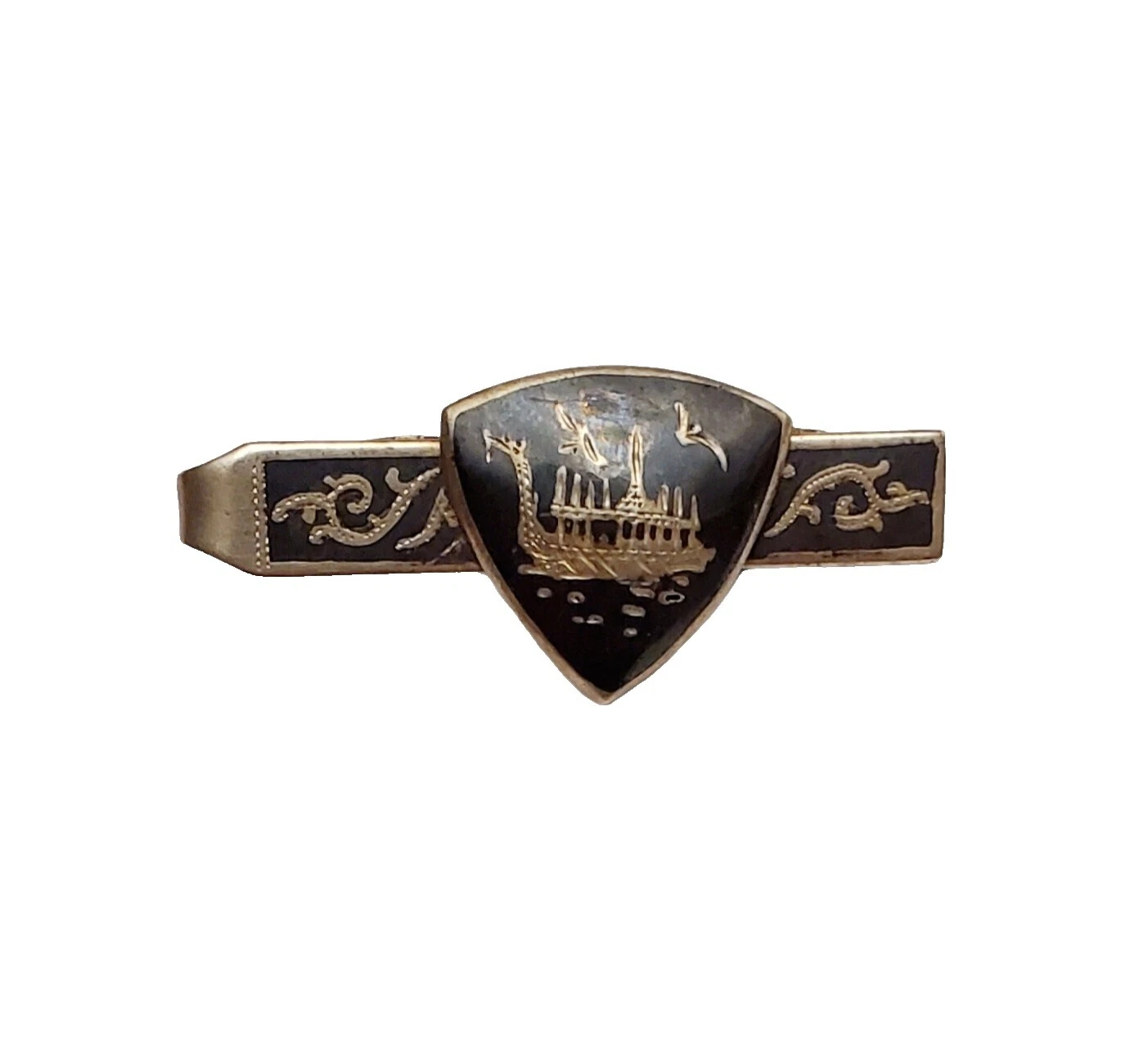 Black Enamel Tie Clasps & Tacks without Stone for Men