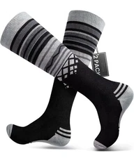 OutdoorMaster 2 Pairs Unisex Ski Socks for Women & Men, Winter Snowboarding, NEW