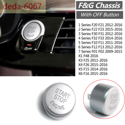 Silver Engine Start Stop Button Trim For BMW F Chassis X3X4 X5X6 F20 F30 F10 F20