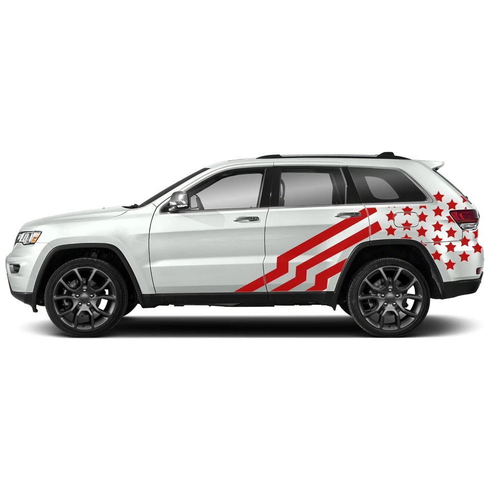 Боковые графические наклейки с флагом США, совместимые с Jeep Grand Cherokee - Изображение 2 из 3