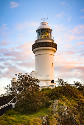 Leuchtturm Leinwandbild - Byron Bay - Wandbild 40x60 NATUR Bild Australien