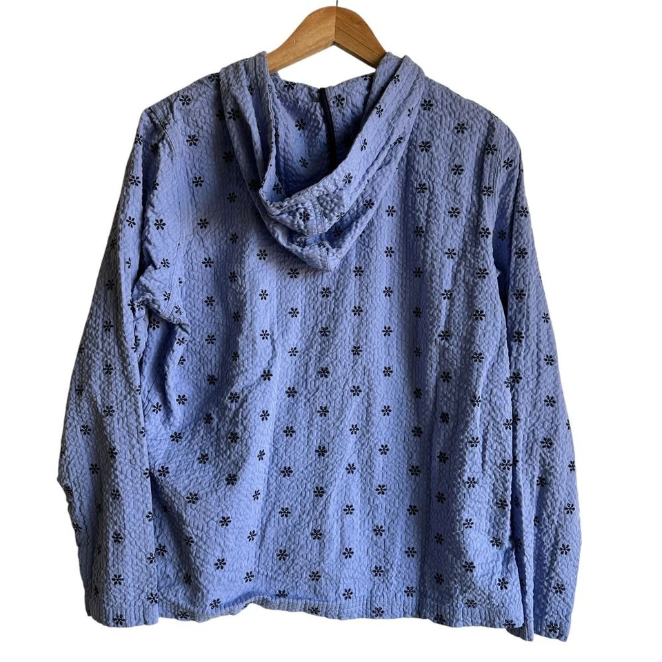 Denim & Co куртка с капюшоном вышитые снежинки легкий большой Cabincore - Изображение 2 из 4