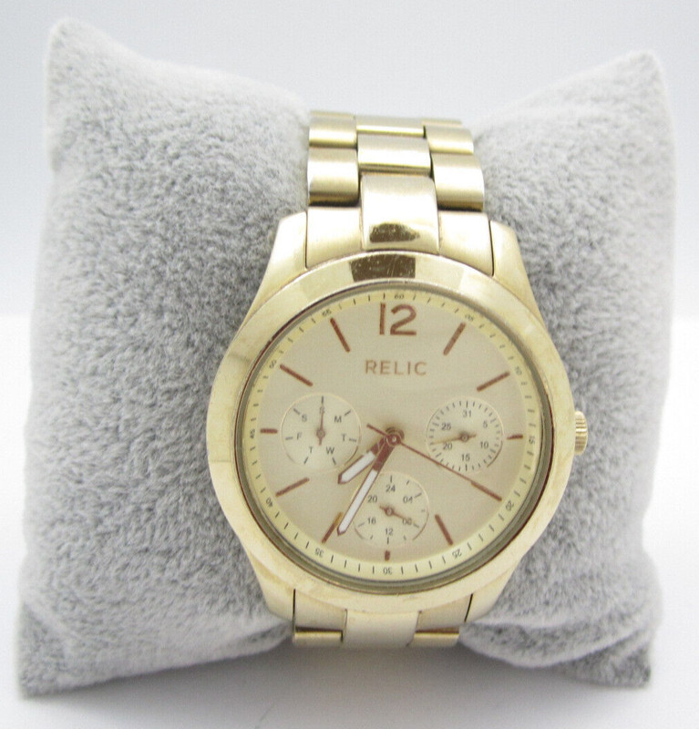 Women Relic Quartz WR Analog 36mm Dial Round Watch (H550) "Untested"
