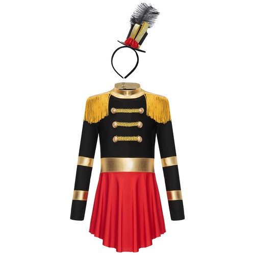 Kids Girls Costume Carnival Jumpsuit Lion Tamer Circus Ringmaster Long Sleeve - Picture 15 of 22