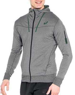 felpa asics grigia con cappuccio