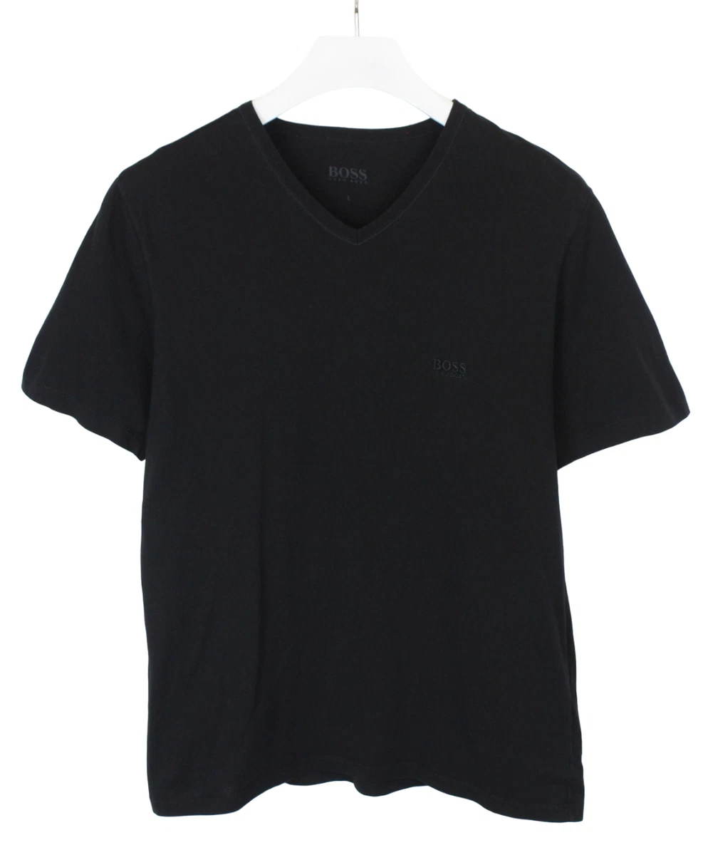 T-shirt Noir Satiné Croisé HUGO BOSS ORANGE - Taille L - Manches Courtes - État Neuf (occasion Très Bon état)