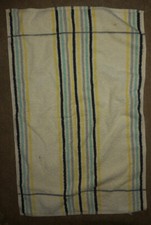 1960’s Cannon Hand Towel White/Black/Yellow/Grey Stripes USA Made