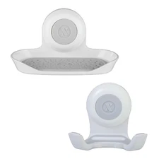 SlipX Solutions Suction Soap Saver & Double Hook Bundle