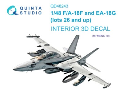 1/48 Quinta Studios 3D Interior Decal #48243 F-18F / EA-18G For Meng