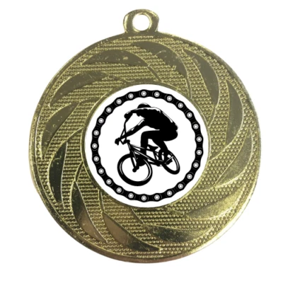 1ST PLACE 4 TROPHIES BMX Medaille Gold Award Dirt Bike Cross Country 50 mm KOSTENLOSE Band Gravur UK P&P