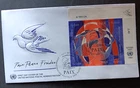 HASN ERNI SWISS ARTIST DOVE OF PEACE MI4 BLOCK GENEVA SWITZERLAND FDC 1993 UNAD
