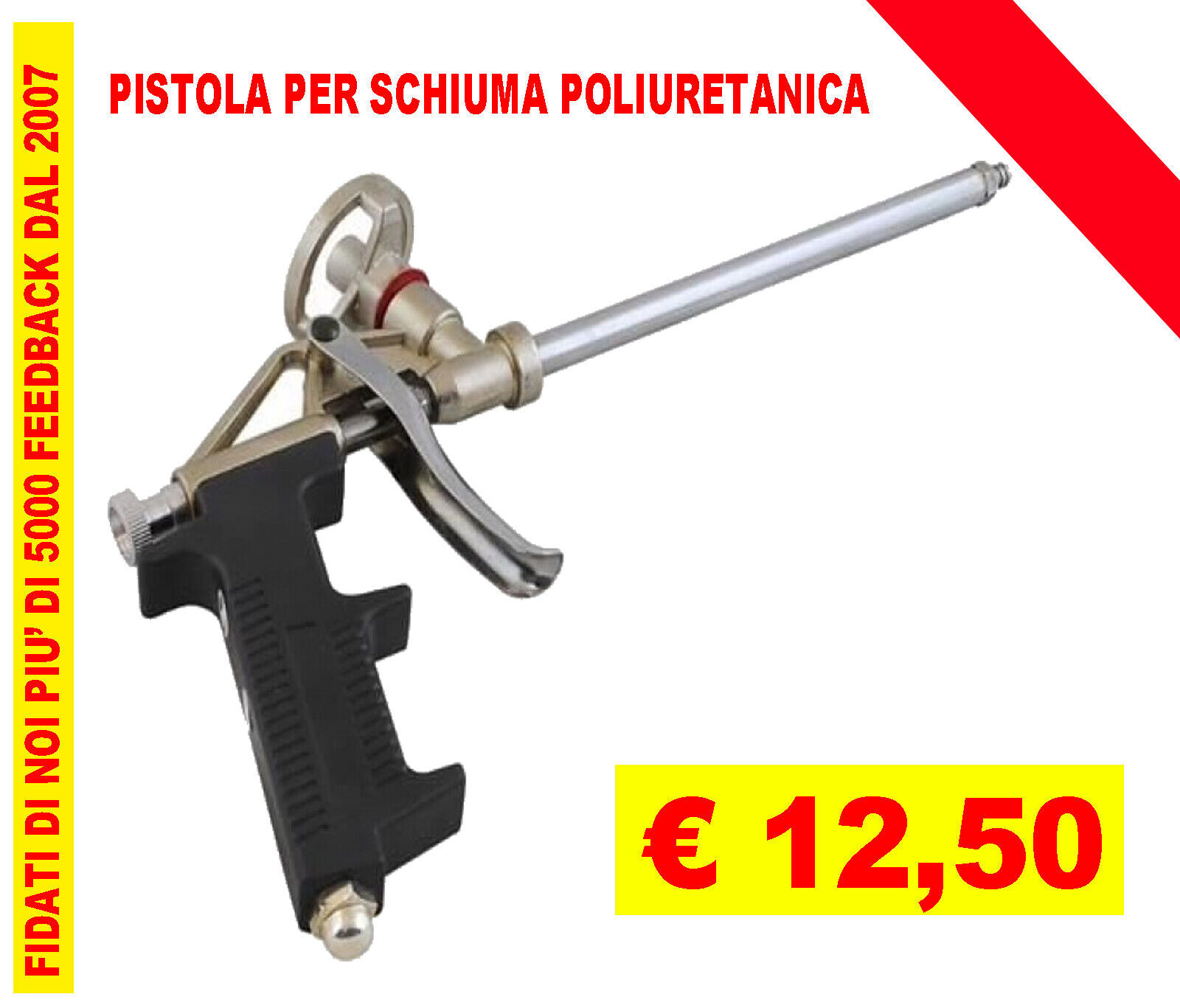 Pistola per schiuma poliuretanica professionale universale acciaio inox