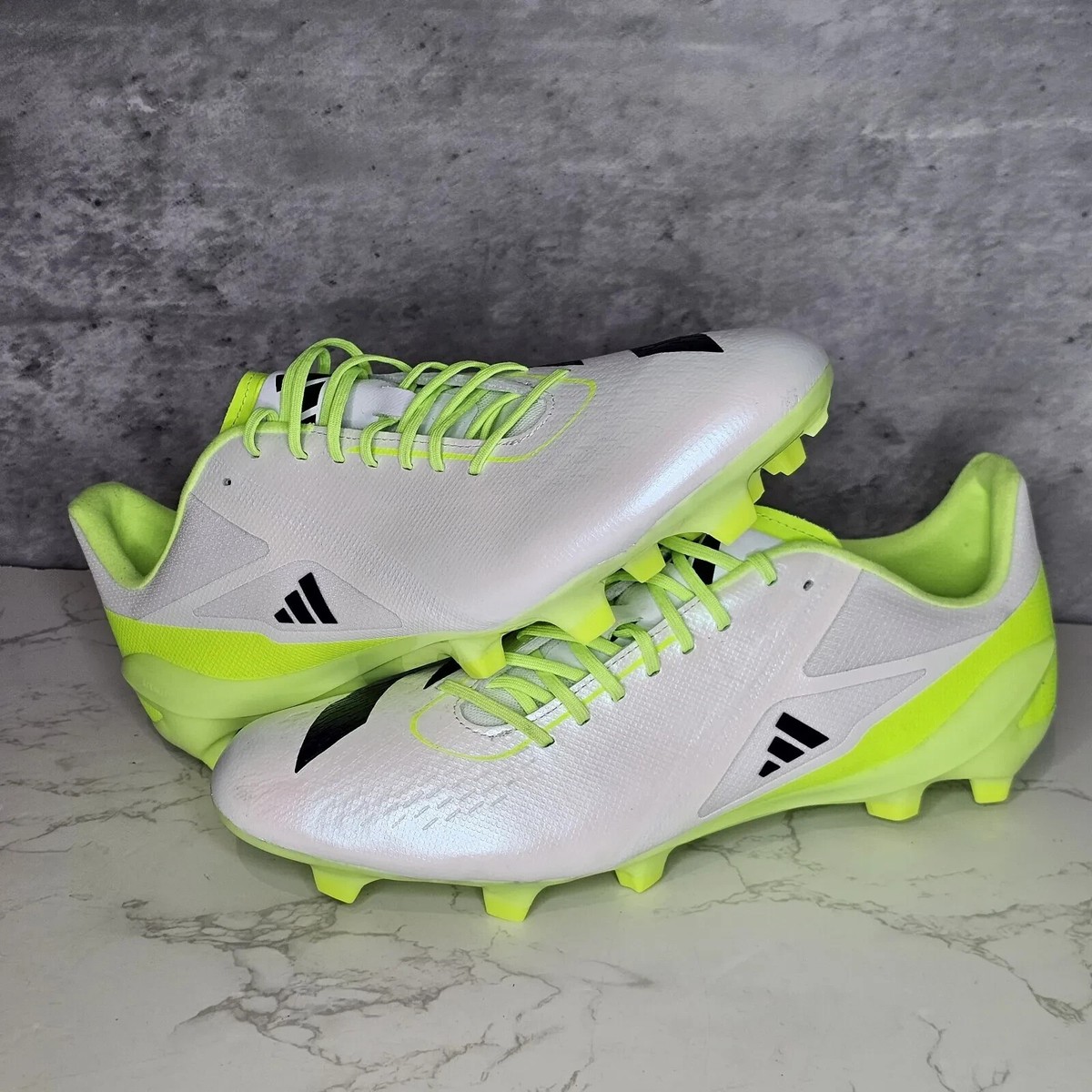 ADIDAS Mens White & Black Adizero RS15 Pro FG Rugby UK 6 HP6810