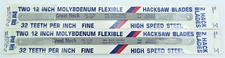 Vtg Great Neck 2 12" Molybdenum Flexible Hacksaw Blades GM222 Fine 32TPI USA NOS