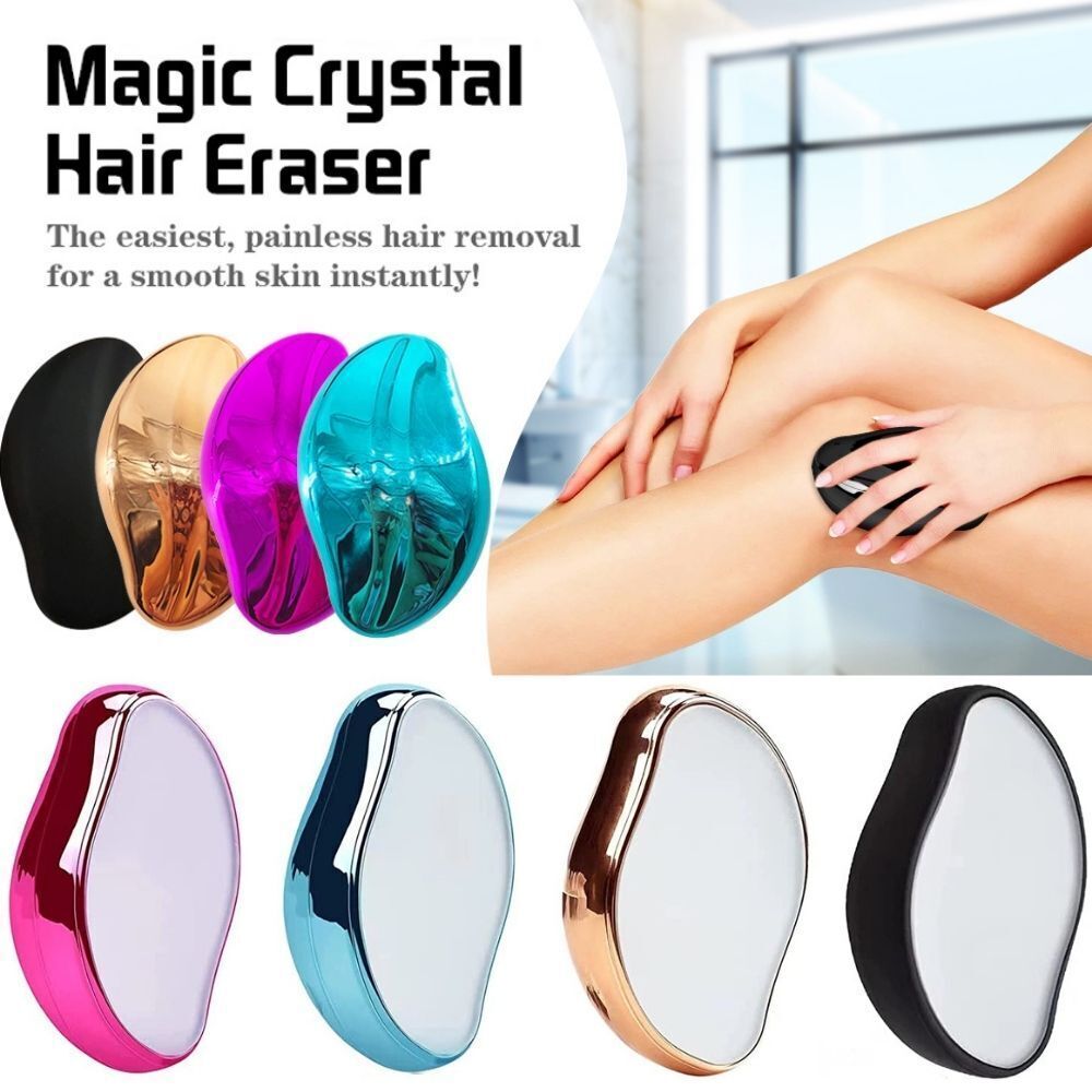 Crystal Hair Eraser, Crystal Hair Remover, Portable Magic Hair Remover for  Arms Legs Back, Painless Hair Removal for Women Apply to Any Part of The  Body, Blue 1 Count (Blue)