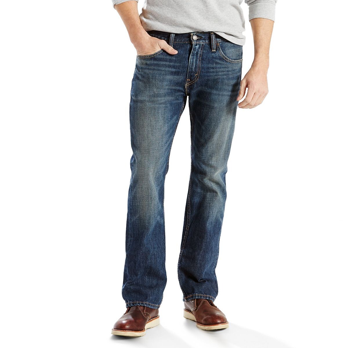 Levis 527 Jeans Slim Boot Cut 36 x 27 Stretch Denim Blue Medium 