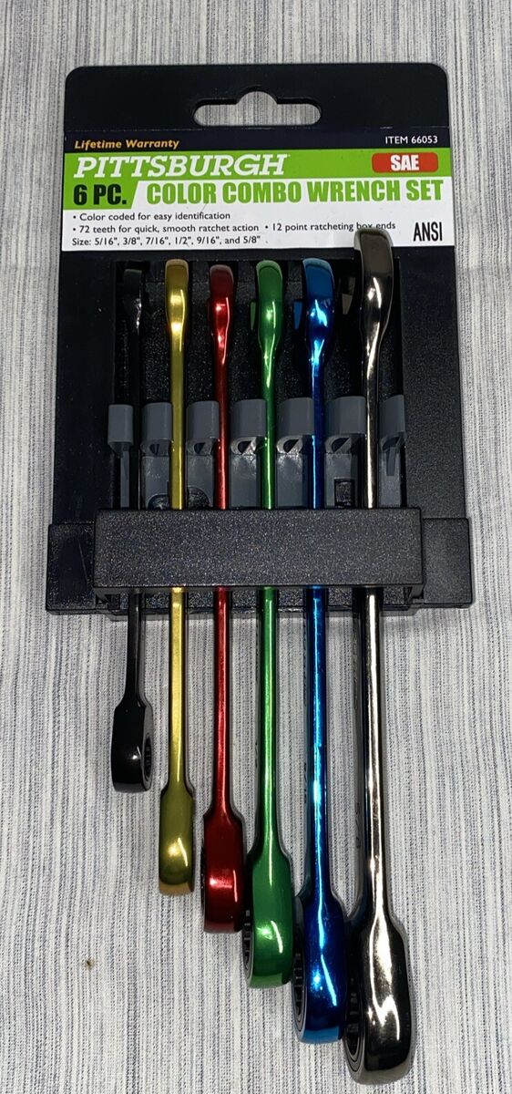 SAE Color Combination Ratcheting Wrench Set, 6 Pc. SAE Color Combination Ratcheting Wrench Set, 6 Pc.