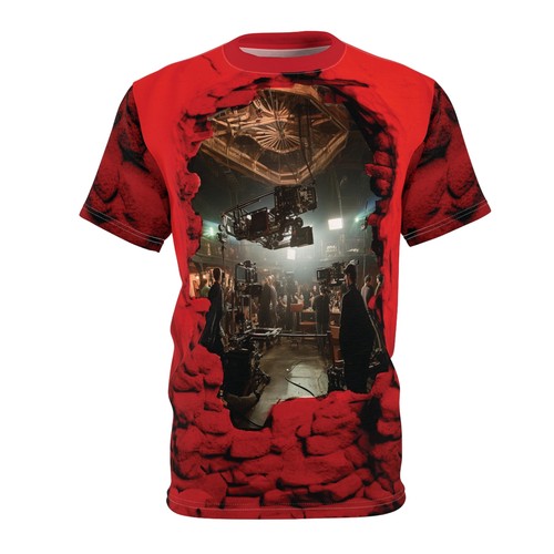 T-Shirt Onset, 3D-Filmemacher | Unisex Cut & Sew (AOP) - Bild 2 von 5